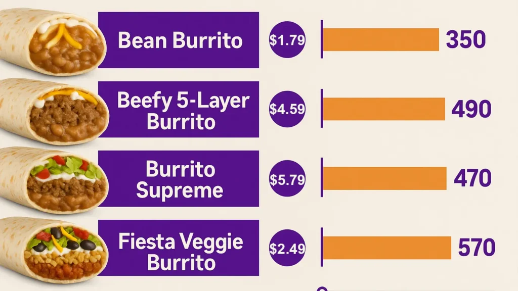 Taco Bell Burritos Comparison: Price and Calories